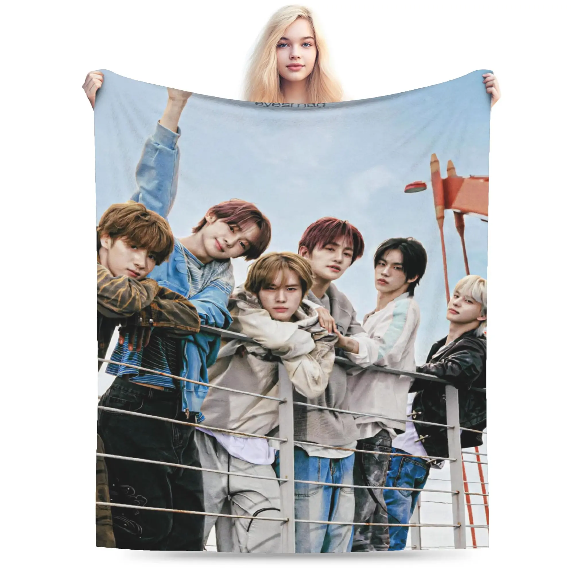Relax TWS boy group Blanket Stuff Bed Decorative  Throw Blanket Warm Flannel for Office