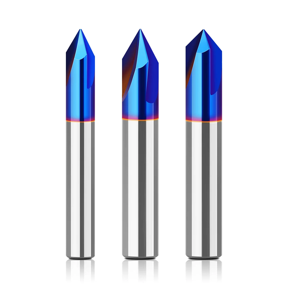 일체형 합금 그루빙 커터, V자형 밀링 커터, 1/4 인치 생크, 8mm 생크, 3 날, 60 도, 90 도