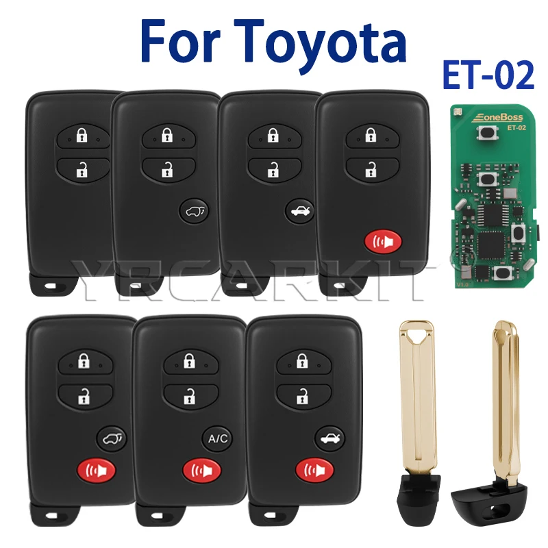 EoneBoss ET-02 Smart Car Key For Toyota Camry Prius Crown Reiz Highlander 312MHz-434MHz 4D 8A Chip Fit 3370 0410 A433 F433 5290