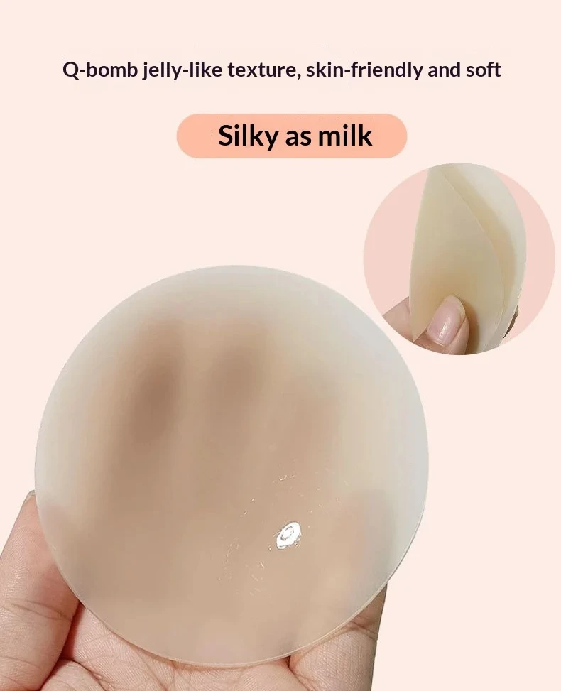 Cubre pezones de silicona ultrafinos, reutilizables, autoadhesivos, protectores de pezones sólidos anti-transparencias para mujeres S(8cm)/M(10cm)/L(12cm)
