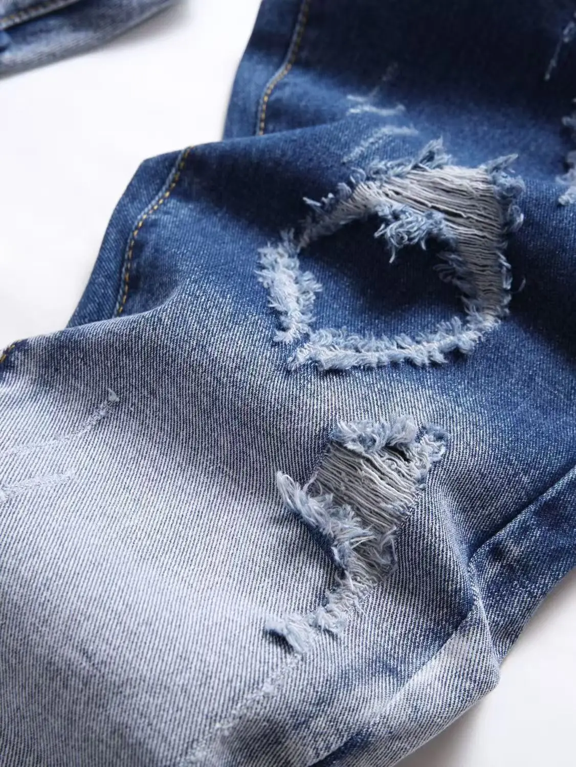 Y2k designer fashion new jeans scratch washed nostalgic stretch slim fit light blue jeans high street hip-hop brand pants hombre