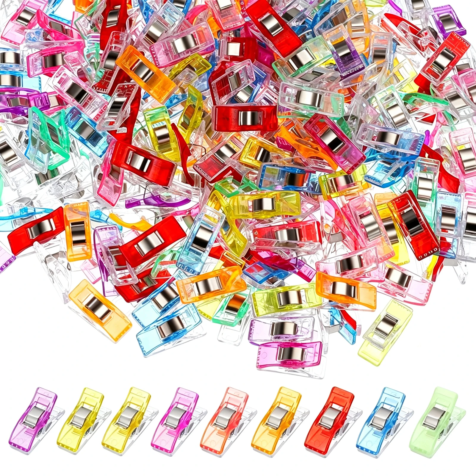 100 Stück Nähklammern in Verschiedenen Farben, Quilt-Clips, Mehrzweck-Nähzubehör, für Quilten, Scrapbooking und Geschenkherstellung