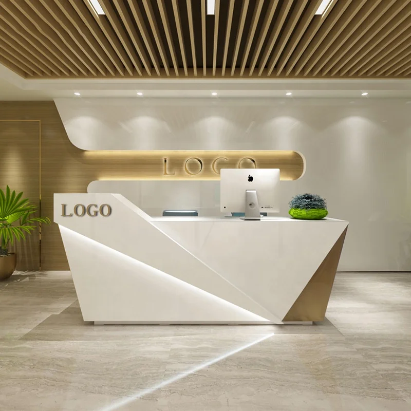 Best-selling Reception Counter Newly Designed White Front Desk Beauty Salon Furniture Small Front Desk