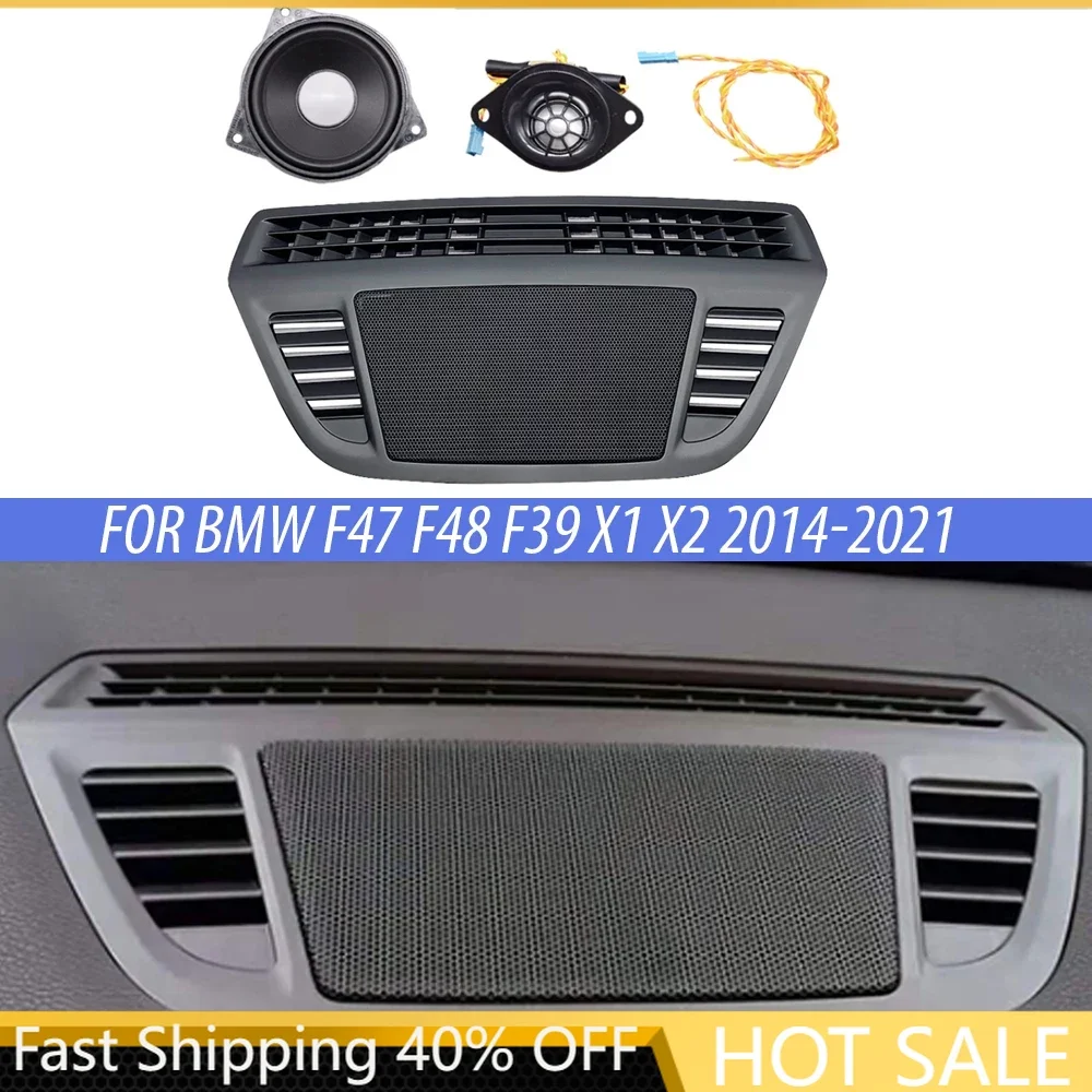 4 Pcs Dashboard Speakers Cover Kit For BMW F47 F48 F39 X1 X2 Series High Quality 4 inch Midrange Loudspeaker Plus Tweeter Audio