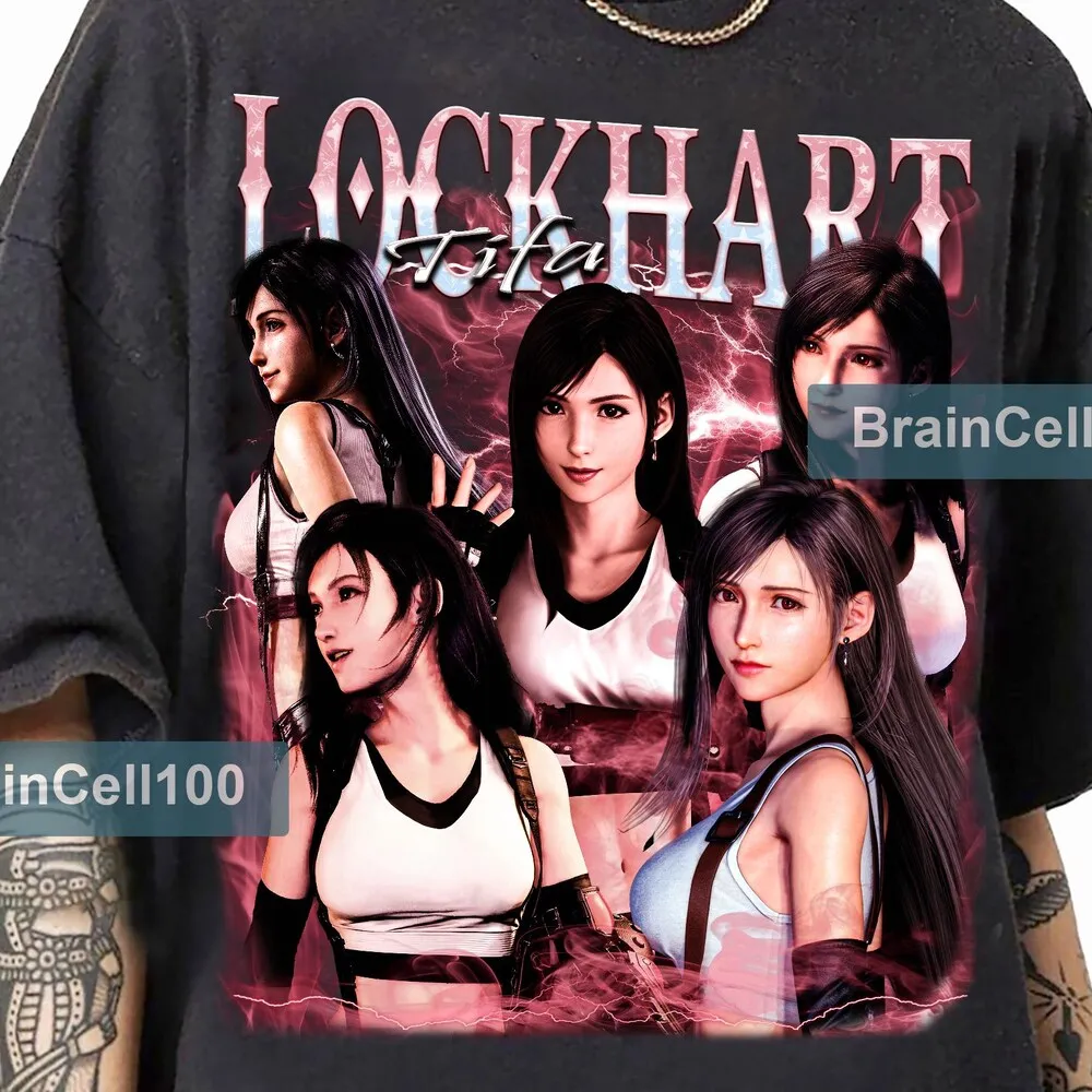 جرافيك تيفا لوكهارت FF7 خمر 90s Bootleg تي شيرت FFVII قميص لعبة فيديو هدية للاعبين المحملة #1