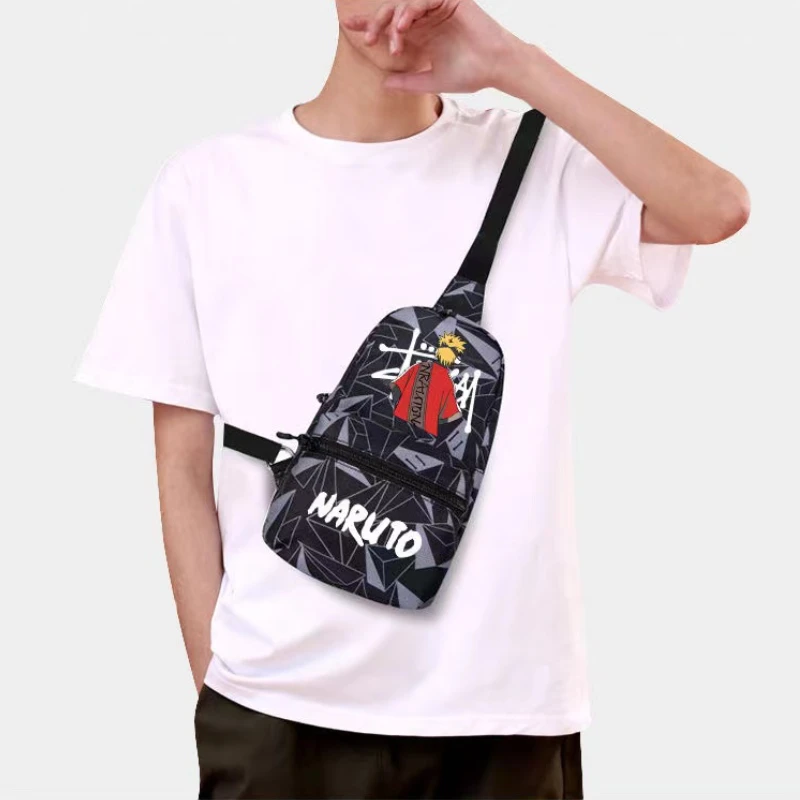 Naruto Student Chest Bag, Mochilas para Crianças, Organizador de Fitness, Compras Porta-moedas, Anime Merchandise, Presentes de Natal