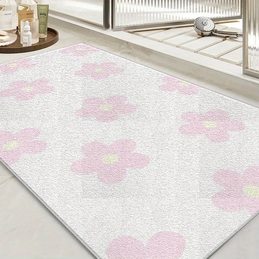 

Легкий коврик с цветочным узором, легкий и простой в уходе, подходит для лета и осени, идеально подходит для спальни и гостиной.