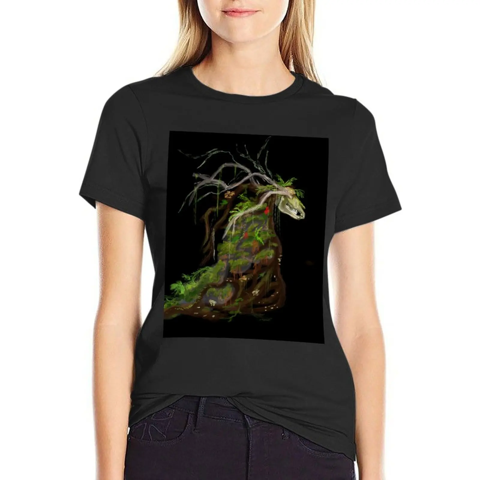 

Tree Mari Lwyd T-Shirt customizeds summer tops Women's summer blouses 2024