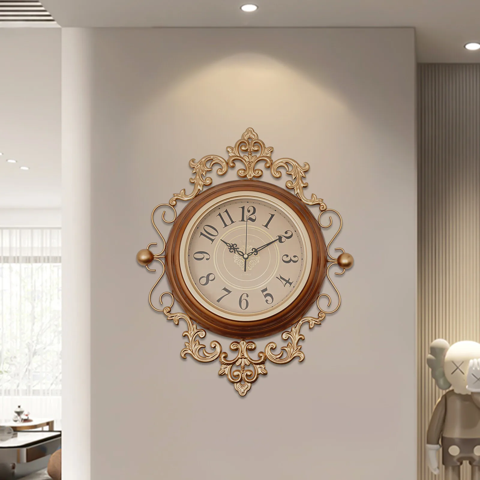 

16*19in Indoor Retro Wall Clock Battery Operated Home Office Wall-Mounted Clock