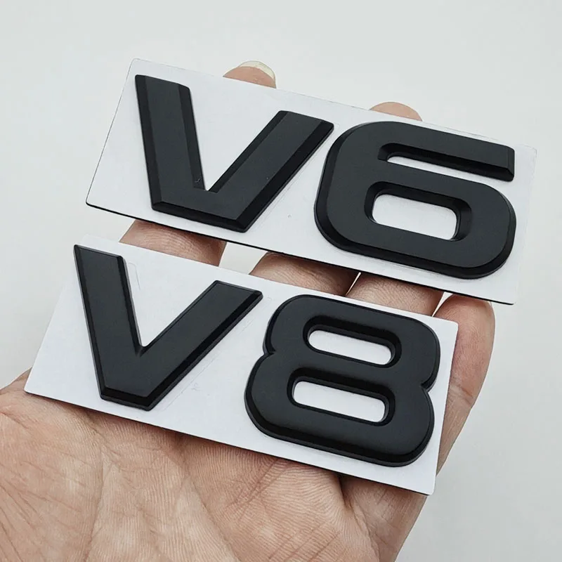 3d metal cromo preto split v6 v8 estilo logotipo emblema tronco do carro fender emblema decalque adesivo para toyota highlander acessórios