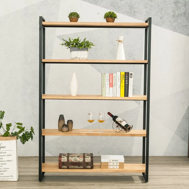 

Modern simple wrought iron shelves, floor-to-ceiling multi-layer storage shelves in the living room