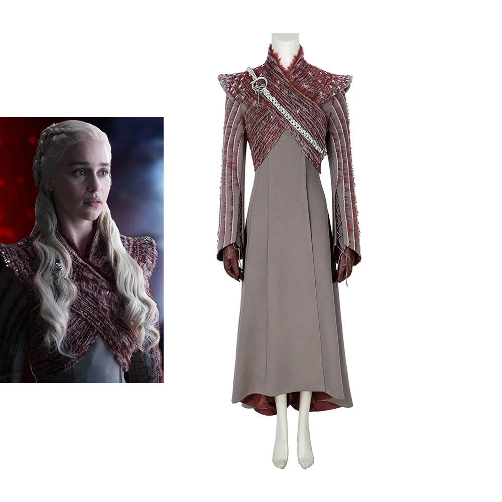 TV Series Daenerys Cosplay Costume For Women Fantasia Dress Battle Uniform Suit Halloween Carnival Disguise Robe Party Gown