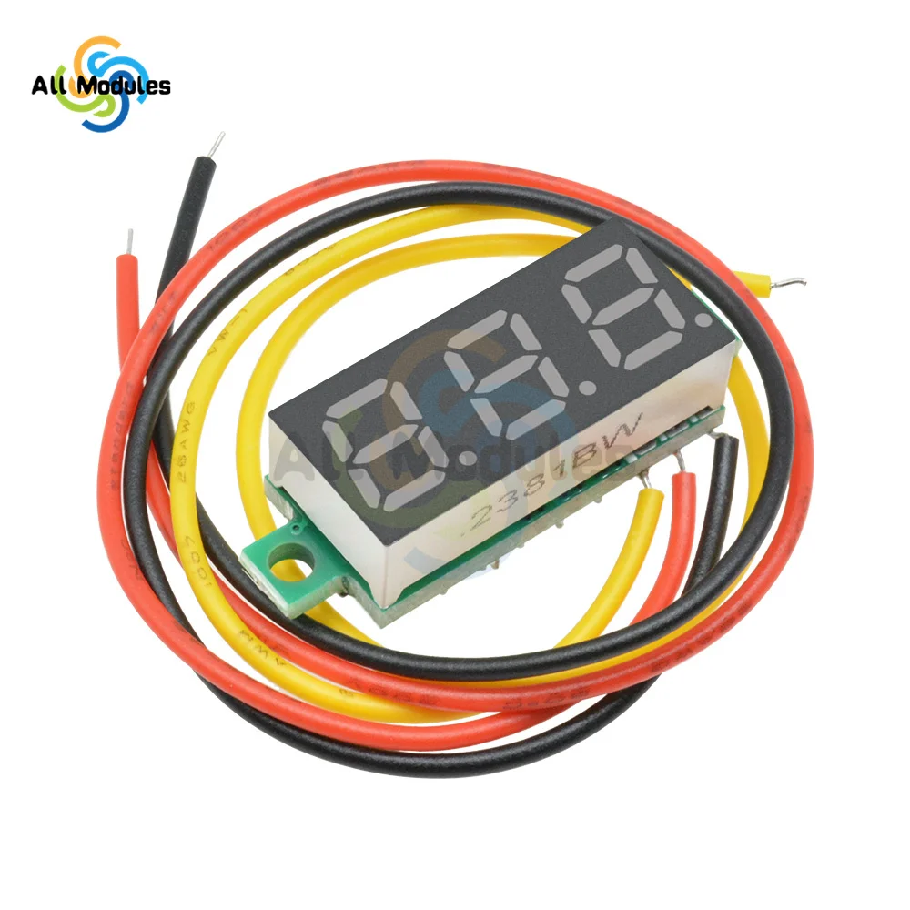 5 Color Available Mini LED Digital Voltmeter DC 4-30V 0.28 Inch 3 Wire DC 0-100V Volt Voltage Meter Gauge Tester LED Display