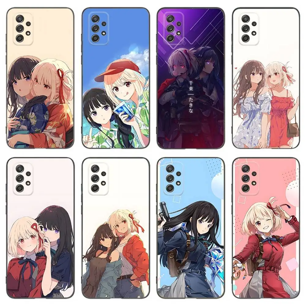 

L-Lycoris Anime Recoil Phone Case For Samsung Galaxy A 91,80,73,72,53,52,51,22,5G,Plus,J,Note Soft Black Cover