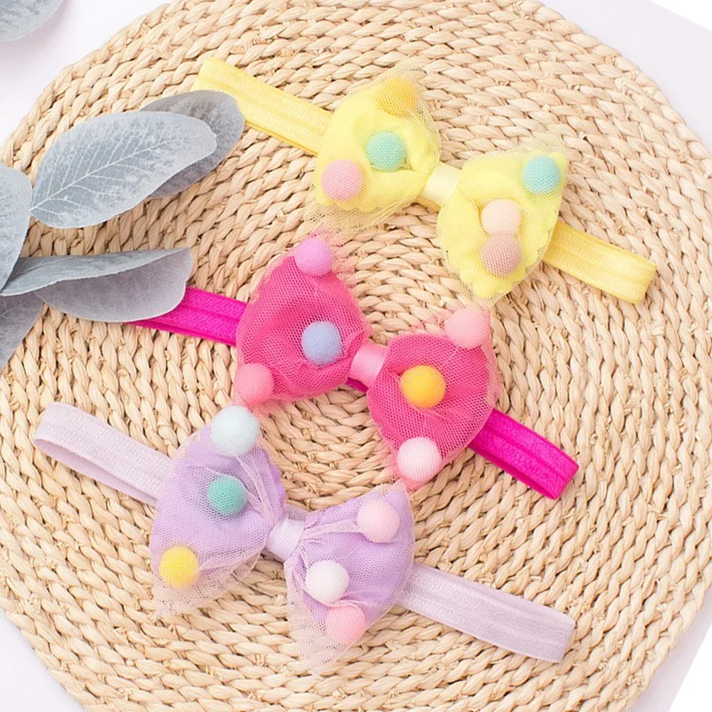 2026 كل جديد مطاطا الرضع عقال مع تول القوس بوم بومس رقيقة الفرقة إكسسوارات الشعر ل 0-3Y لطيف رباط شعر 1st هدية عيد ميلاد #2