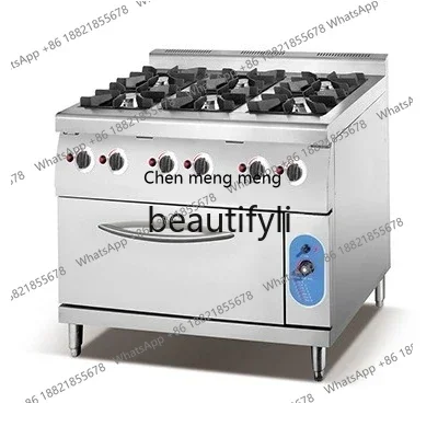 

Four-head rice stove with oven, casserole noodle porridge stove, gas stove with temperature control ovenX