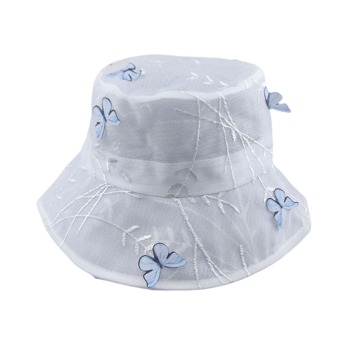

New Women Floral Personality Butterfly Bucket Hats Fishermen Caps Outdoor Casual Cap Sunscreen Hat Summer Breathable Hat