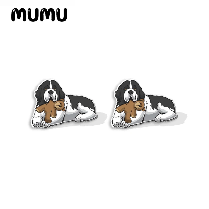 2023 New Newfoundland Dog Acrylic Stud Earring Handmade Earrings Resin Epoxy Jewelry Gifts Friend