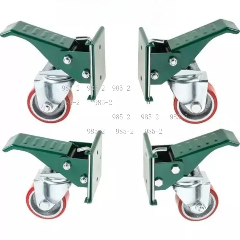 Heavy Duty 3 Inch Iron Core Polyurethane Casters, Pedal Lift Casters for Woodworking Table