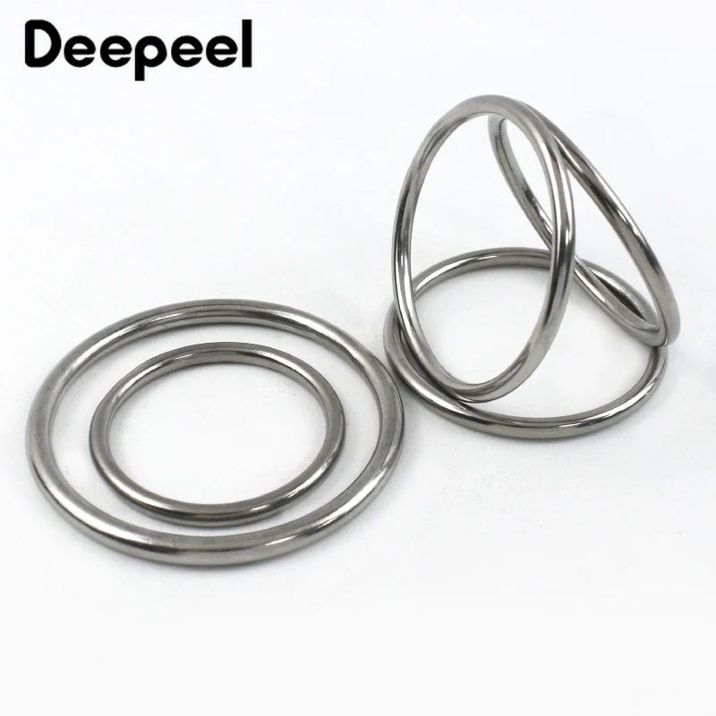 10/20Pcs 15-100mm O Ring Stainless Steel Buckle Metal Buckles Keychain Backpack Carabiner Clips Bag Strap Loop Hook Rings Clasp