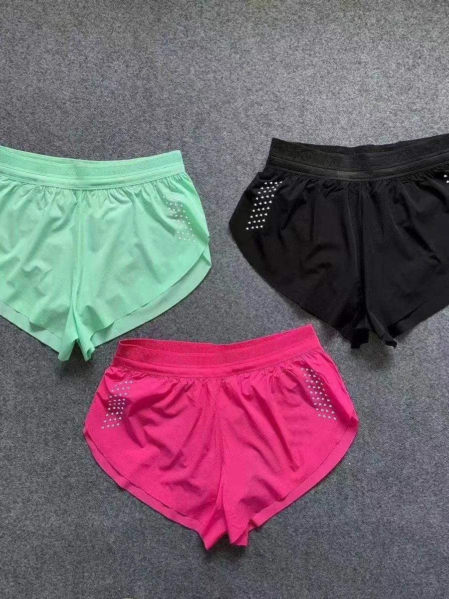 Running Shorts Quick Dry Breathable Fitness Marathon Sports Training Inner Lined Three Quarter Professional Glued Men's Shorts