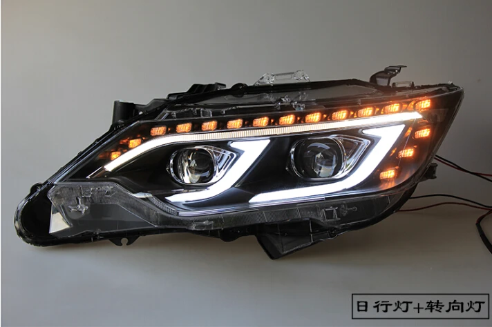 

2pcs Car Styling for Camry Headlights 2014 2015 2016 Camry V55 LED Headlight DRL Bi Xenon Lens High Low Beam Parking Fog