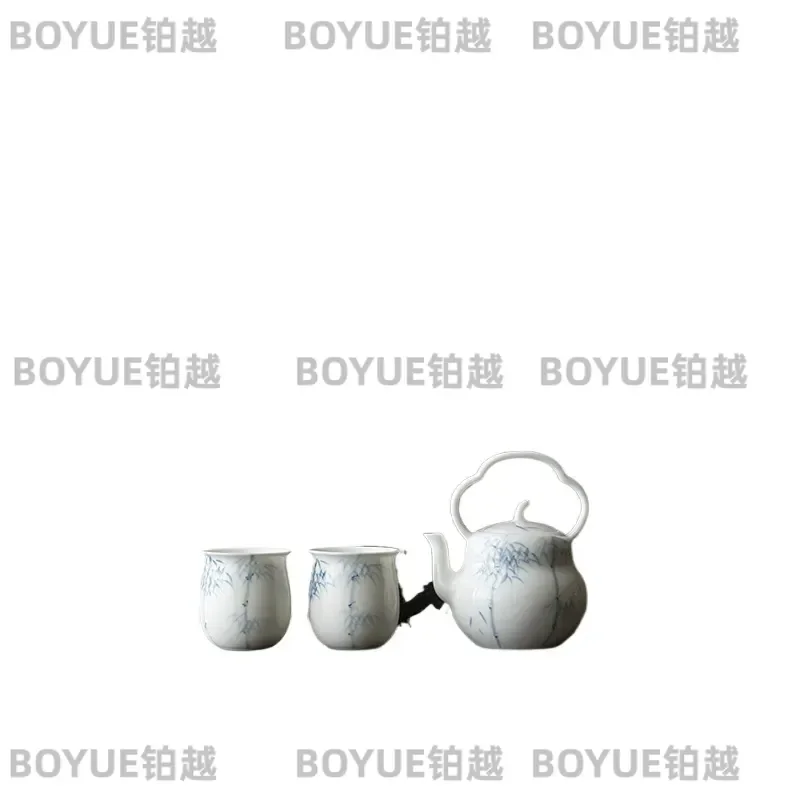 for Tang and Song Dynasty Style Gift Box 1 Pot 2 Cups Complete Tea Set Bamboo Gourd Lifting Beam Teapot Household Tea Set