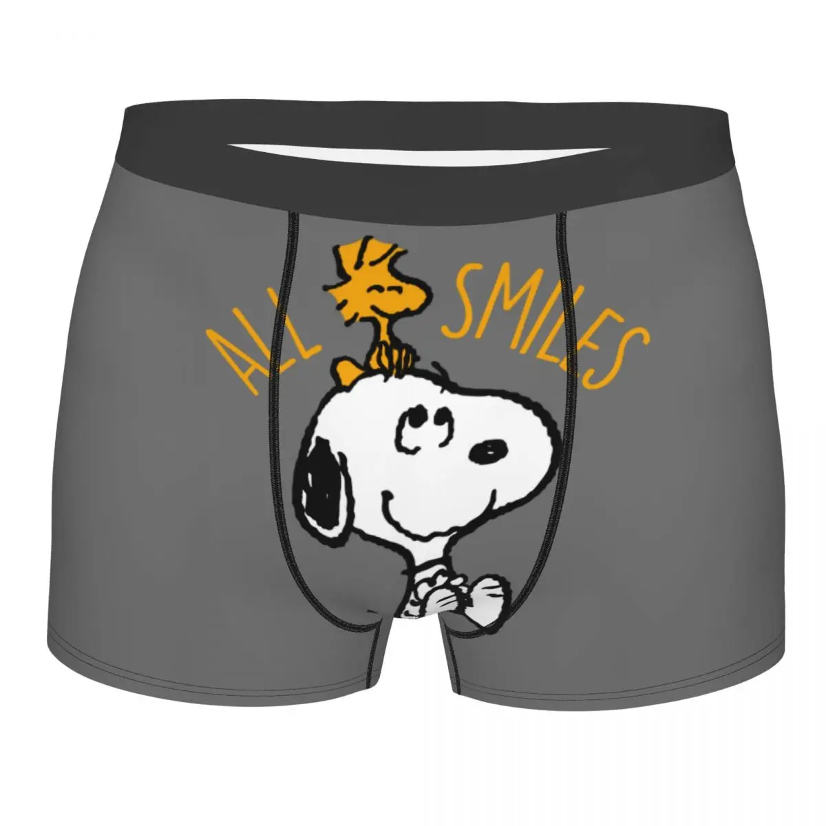 Men Snoopy Underwear Cartoon Funny Boxer Briefs Shorts Panties Male Breathable Underpants Plus Size