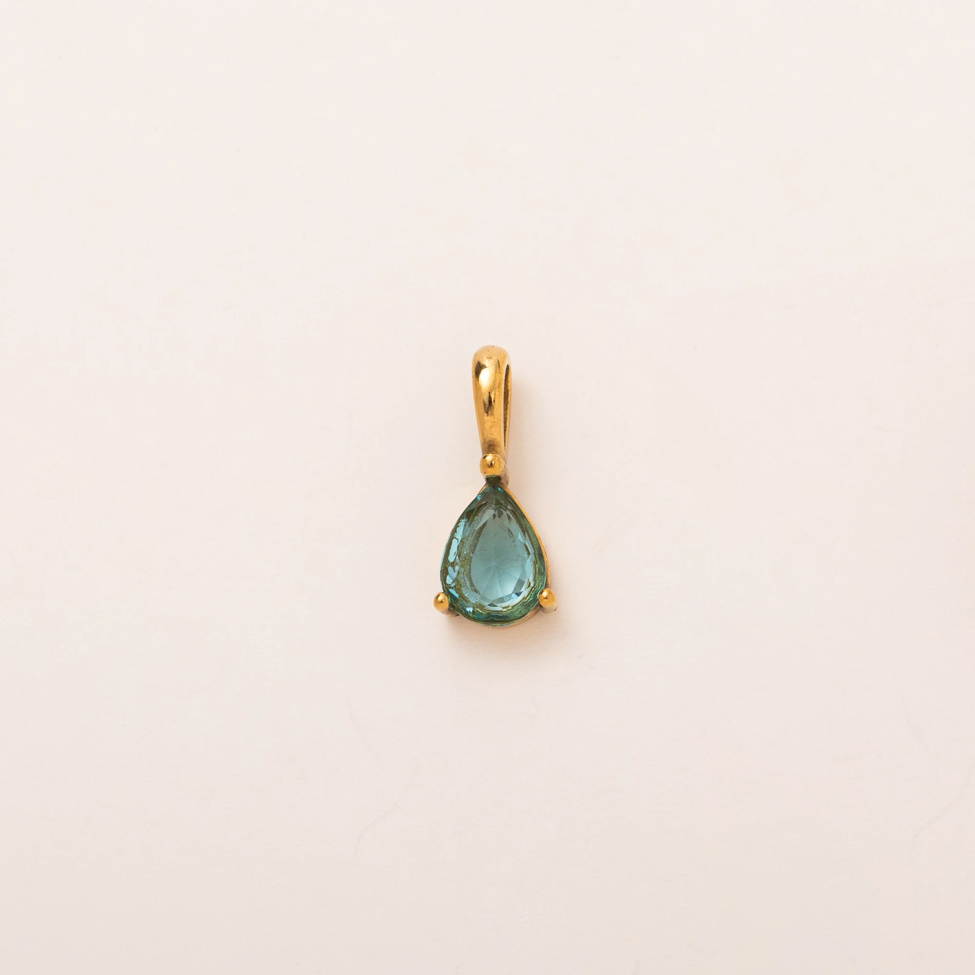 Titan-Stahl DIY-Zubehör mit hoher Farbbeständigkeit, Geburtsstein-Anhänger, Wassertropfen-Anhänger, 18K Gold – Detail 5