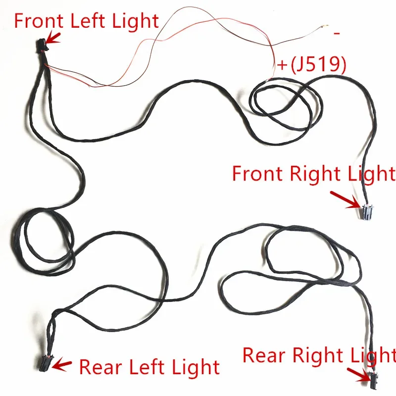 Car interior LED Footwell Light Foot steps Space Lamp&Cable For Passat B6 B7 B8 Golf 6 7 MK7 Jetta 5 MK6 Tiguan touran 5GG947409