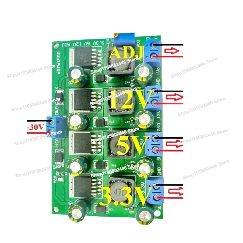 3A Multi-channel Step-down Module Regulated Power Supply Board 3.3V 5V 12V Adjustable Output 2-28V DD31AJQA