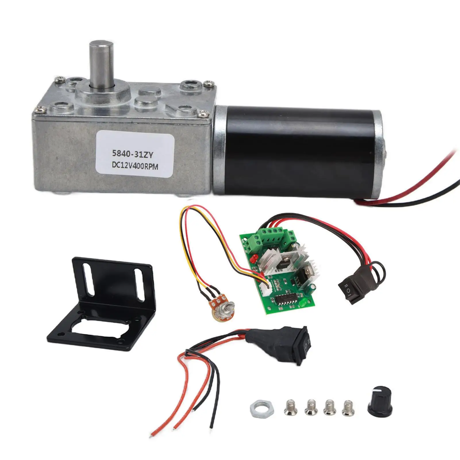 

12V 8mm Shaft Worm Gear Motor with Governor for billboards & for window Openers