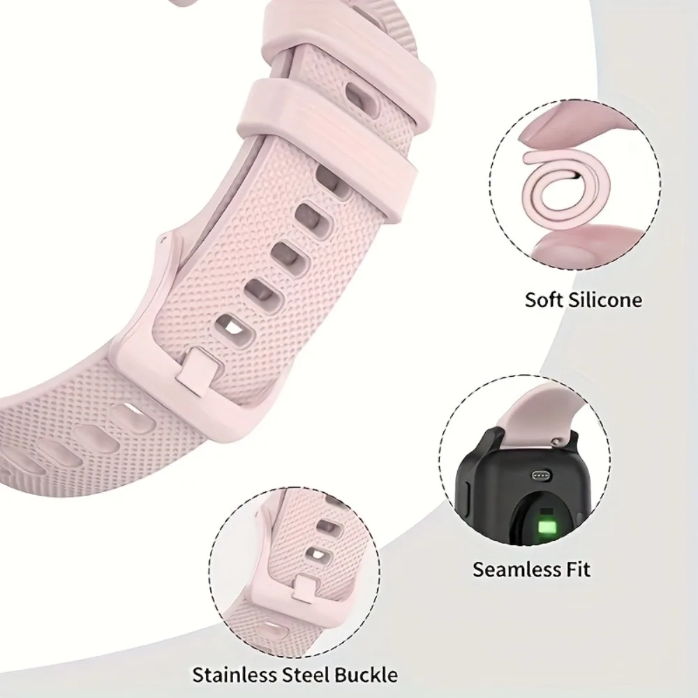 Rhombus Pattern Silicone Sport Band 18mm 20mm 22mm for Samsung Galaxy Watch Replacement Strap Breathable Soft Comfort Men Women