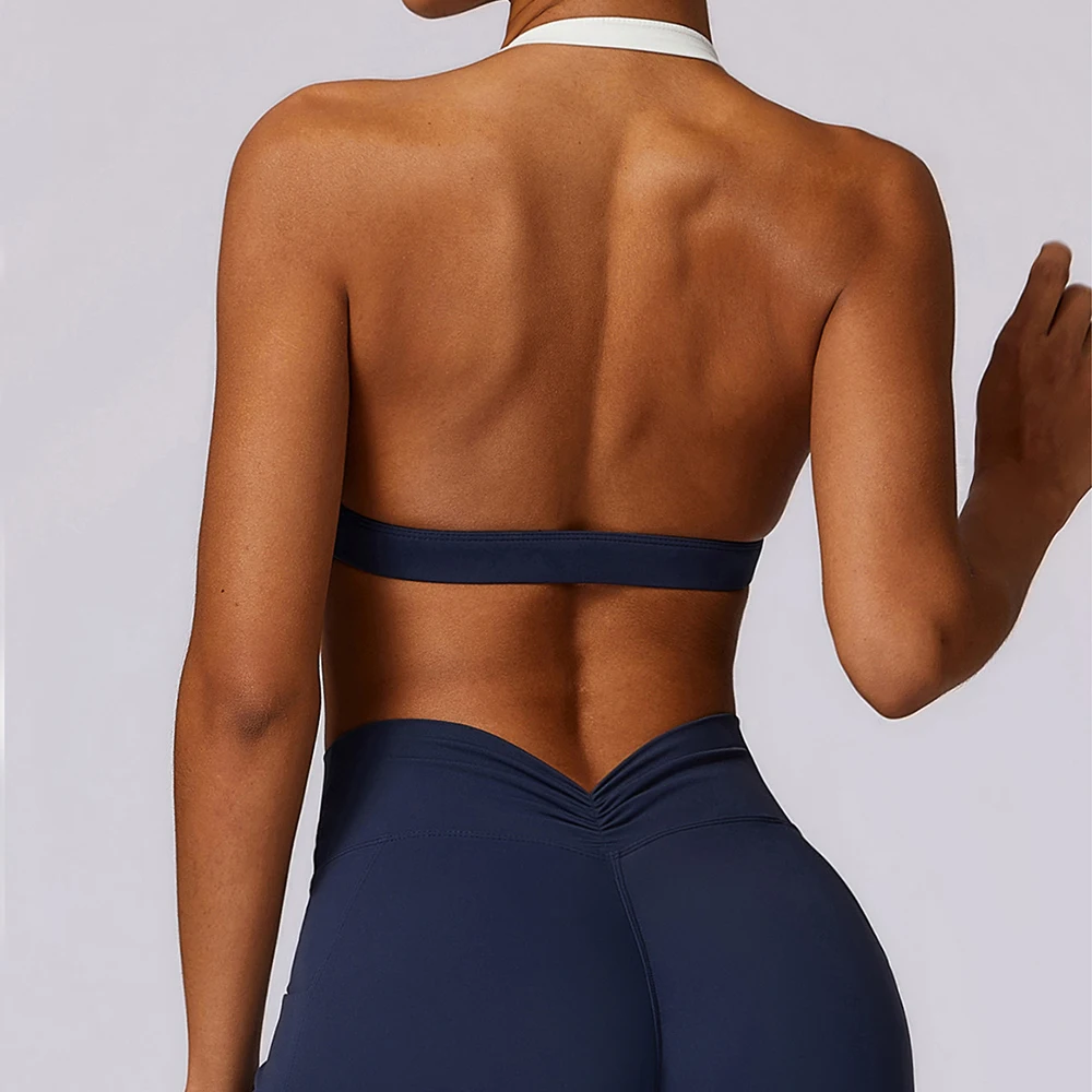 

Hanging Neck Yoga Bra Backless Sports Bra Fitness Top Women's High-Quality Yoga Clothes Women Workout Running Sports Underwear