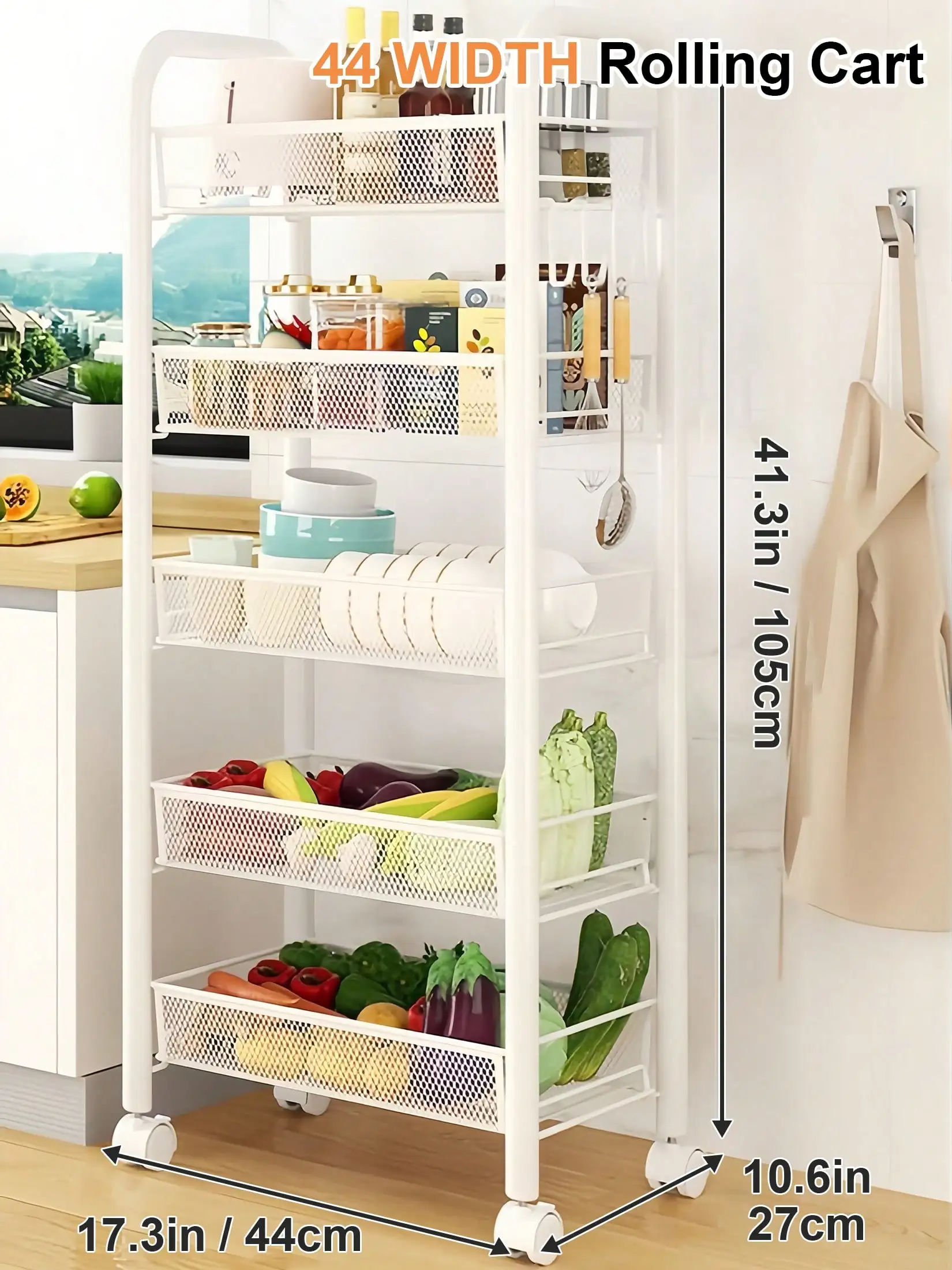Five-Tier Rolling Storage Cart — product detail 14