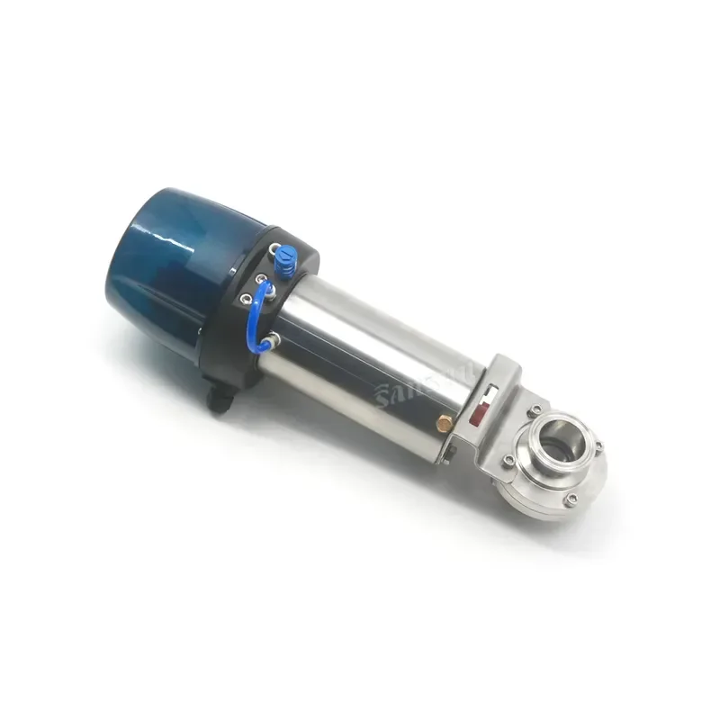 صمام لولبي Hygienic Stainless Steel 2'' Electric Actuator Pneumatic Actuator butterfly Valve with C-TOP Solenoid الهواء المضغوط — تفصيل 4