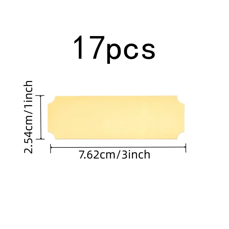 17 pcs Adhesive Name Plates Self-Adhesive Backing, designed for Meeting Table Signs, Gold Finish Surface