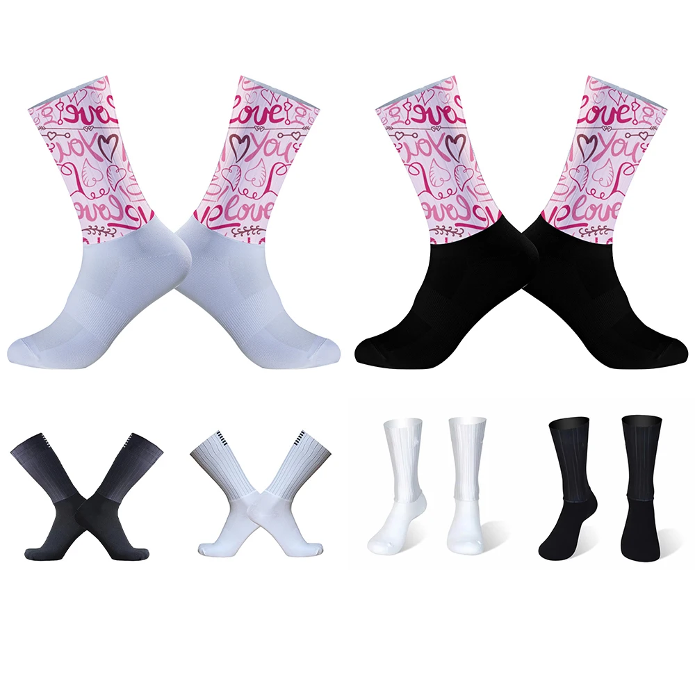 Sports Cycling Socks Professional Aero Silica Gel Bike Socks 2024 New