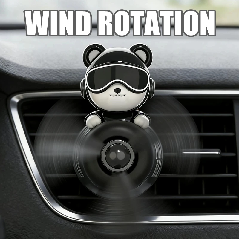 Unscented No perfume DIY fragrance diffuser car ornaments vent air freshener bear pilot rotate plane decorations accessories men - view 3