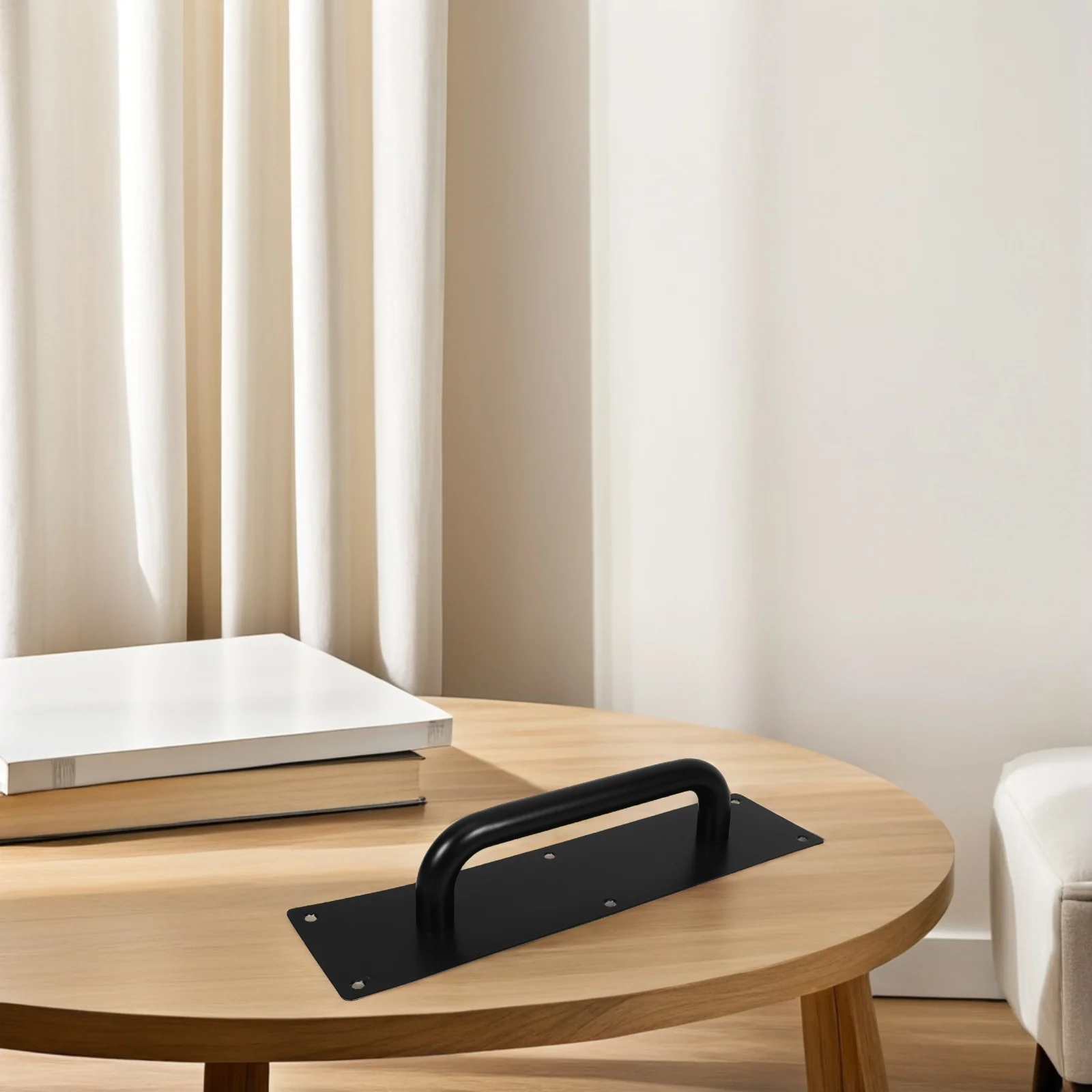 1 مجموعة دفع سحب مقبض الباب الفولاذ المقاوم للصدأ مصقول تصميم سلس للأبواب الزجاجية الخشبية المنزل مكتب تجاري #6