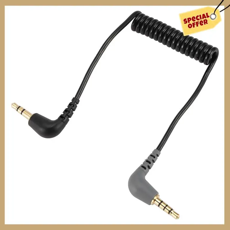 Einstellbare TRS zu TRRS Mikrofonkabel Ersatzfeder Spiraldraht Verbindungskabel Linie für Rode SC7-WMAN