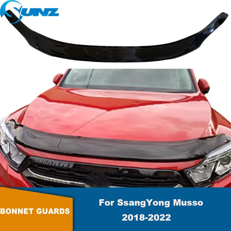 Bonnet Guard For SsangYong Musso Bonnet Protectors 2018 2019 2020 2021 2022 Bug Shield Hood Deflector Guard Hood Air Deflector