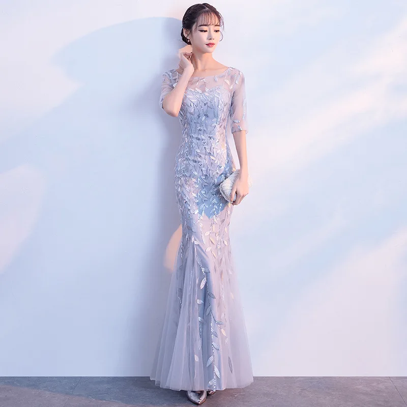 

Evening Dress for Women 2025 Spring New Style Banquet Elegant Host Long Style Temperament Fishtail Party Dress Slimming