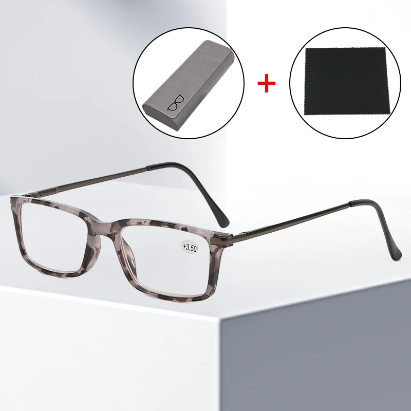 +1,0~ +4,0 Metall Mode Business Lesebrille Personalisierte HD Presbyopie Brille Unisex Leopardenmuster Weitsichtige Brille