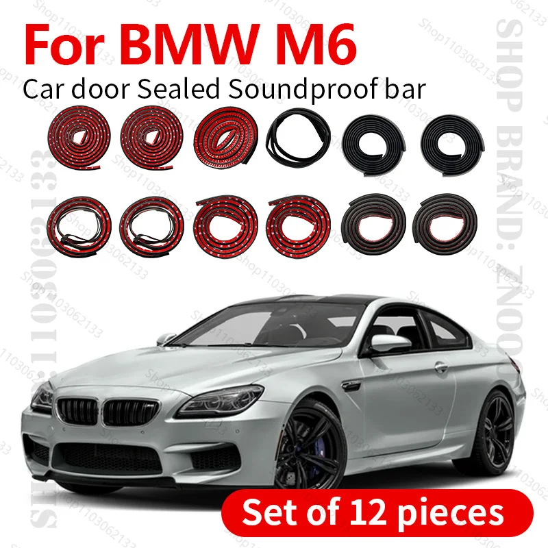 

Для 1983-2018 BMW M6 уплотнительная лента для двери автомобиля, резиновая двухслойная уплотнительная защита, звукоизоляционная лента, пылезащитная уплотнительная лента, набор из 12 шт.
