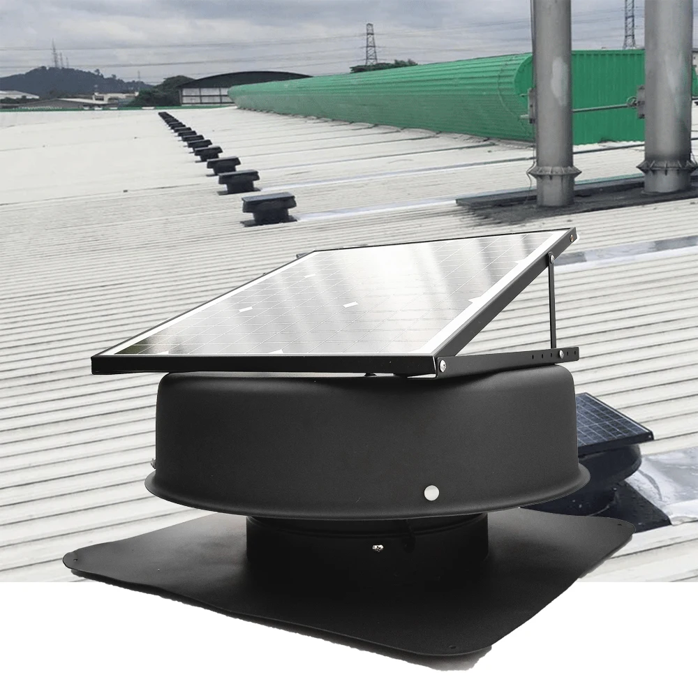 Greenhouse Heat Extraction Cooling Vent Solar Panel Powered Attic Fan solar ventilation fan FREE Standing