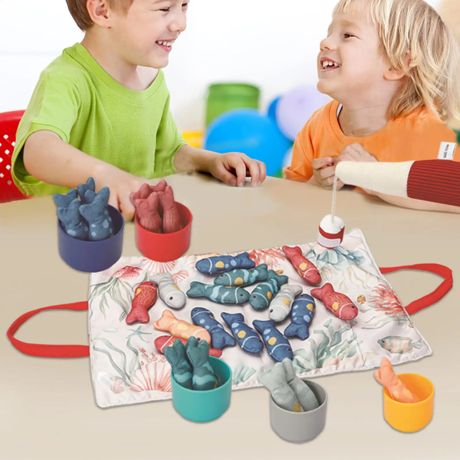 Fishing Game For Kids Fishing Pole Toy With Stacking Cups Preschool Learning Activities For Parent-child Interaction Family Time