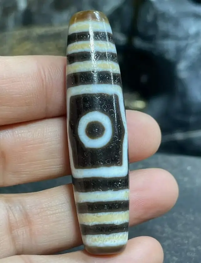 Tibetan Nepalese Himalayan Ancient agate Old Dzi Talisman 3 eye Beads Amulet