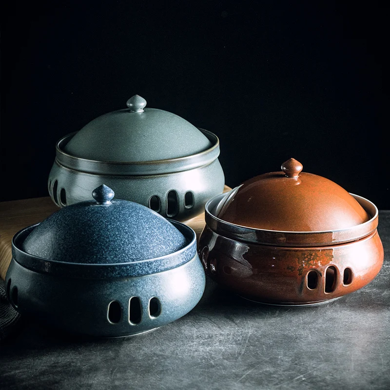 Handcrafted Japanese Ceramic Plate Kiln-Fired Multi-Function Heat Retaining Creative Dish for Restaurant And Home Decor