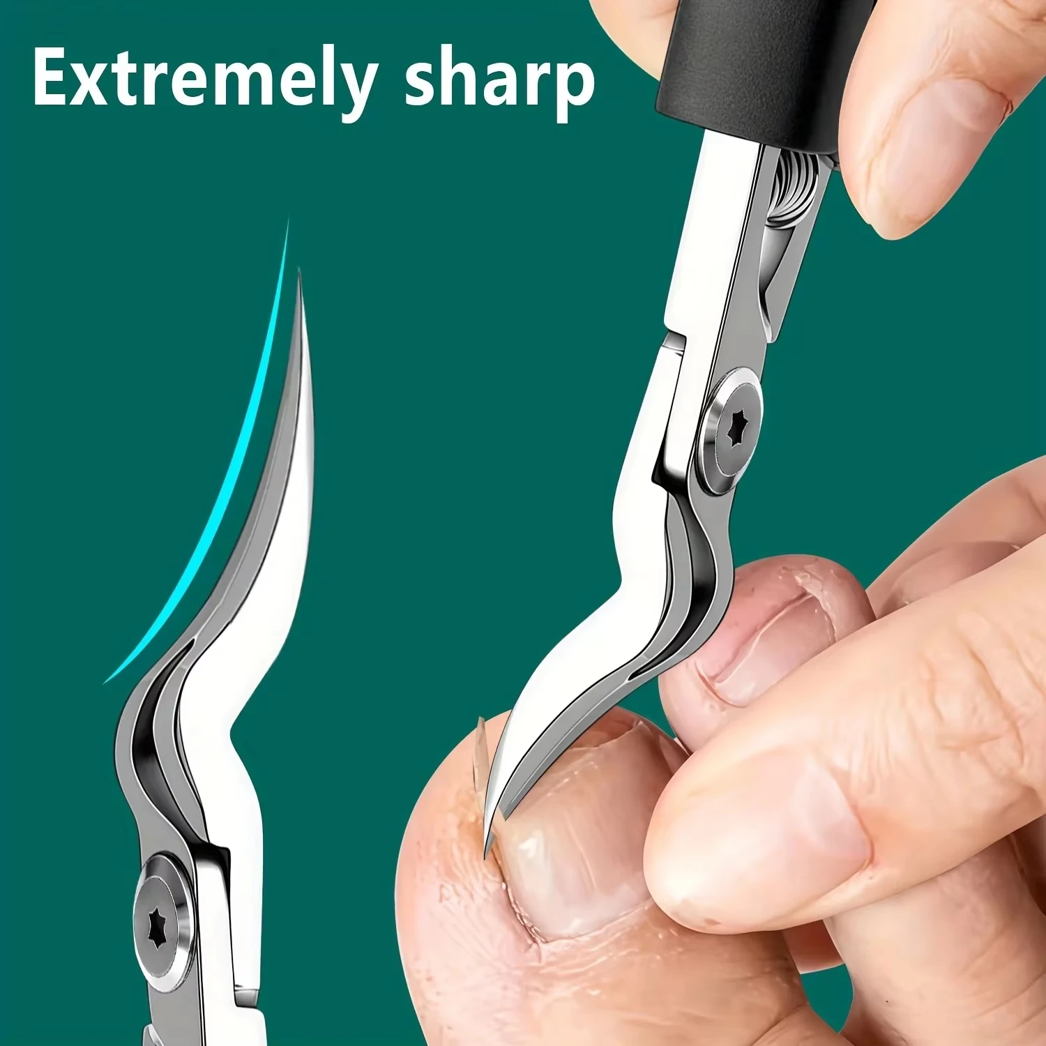 Coupe-ongles professionnel en acier robuste avec lame dentelée – Pour ongles épais et incarnés, coupe-ongles durable pour hommes et femmes